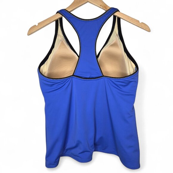 Miraclesuit T Back Swim Top Women's Lightly Padded Cup Crossing Chest Resort 12D - Picture 2 of 6